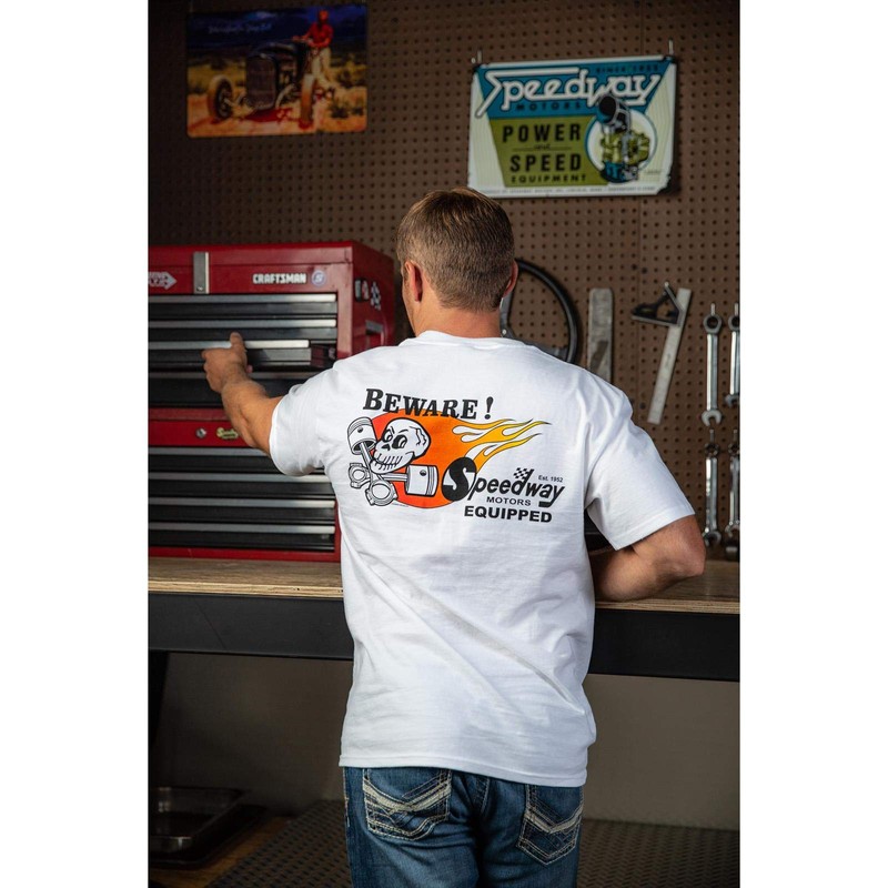Speedway Motors Beware T-Shirt, Size XXL White