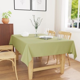 Encasa Cotton Canvas Tablecloth | Sage Green Plain | Rectangular Size 140 x 180 cm | Dining Tablecloth for Decoration - Machine Washable