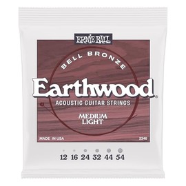 Ernie Ball Medium Light Earthwood Bell Bronze Acoustic Guitar Strings 12-54