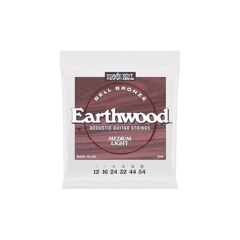 Ernie Ball Medium Light Earthwood Bell Bronze Acoustic Guitar Strings