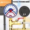 MEANLIN MEASURE 0-160Psi Thermal Pressure Gauge,0-250℉ 1/4" NPT 2.5" FACE