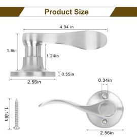 HOSOM 1 Pack Door Handle Dummy Lever Door Handle for Left Hand, Wave Style Door Handle Satin Nickel, Single Side Non-Turning Dummy Knob for Pantry, Laundry, Hallway, Closet, (No Lock/Latch)