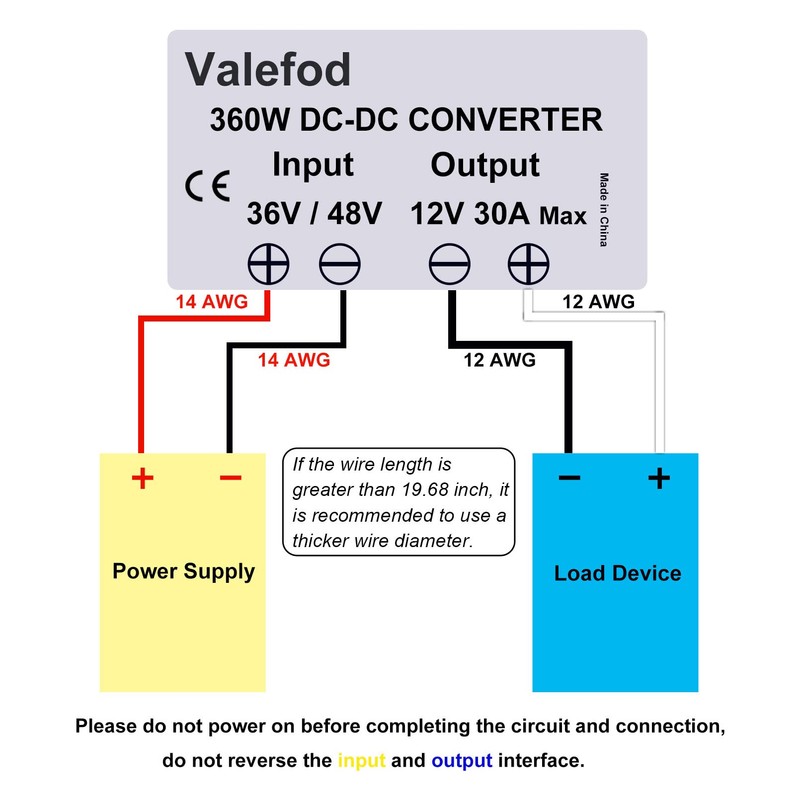 Valefod DC to DC High Efficiency Voltage Converter 36V /
