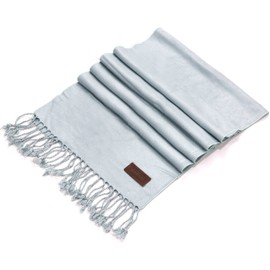 Mio Marino - Bufanda de invierno con tacto de cachemira, 100% algodón suave, acogedora y sin picazón, Azul pastel, Talla única