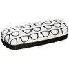 Eyeglass Pattern Embroidered Stylish Glasses Case Hard Case Black 2219-01