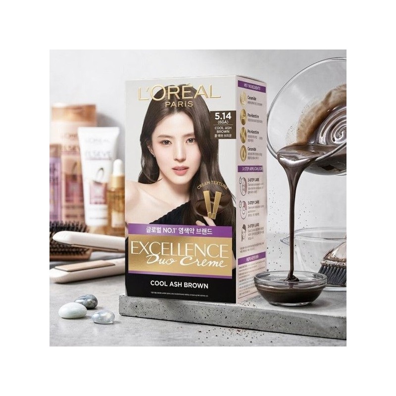 로레알파리 L'Oreal Paris Excellence Duo Cream 5.14 Cool Ash Brown