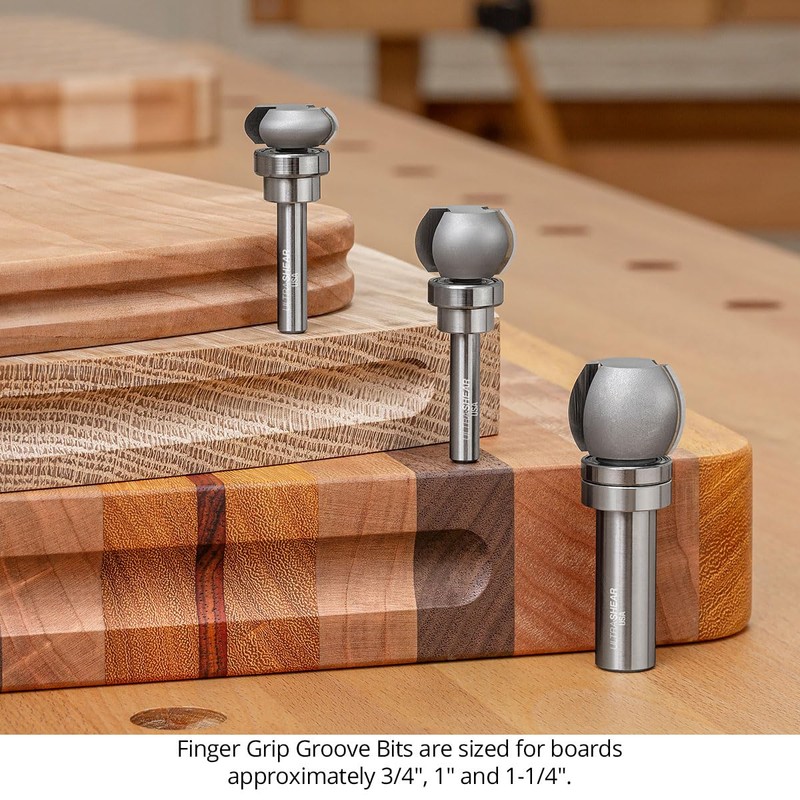 Ultra-Shear Finger Grip Groove Router Bit, 1/4 SH, 1" Boards,