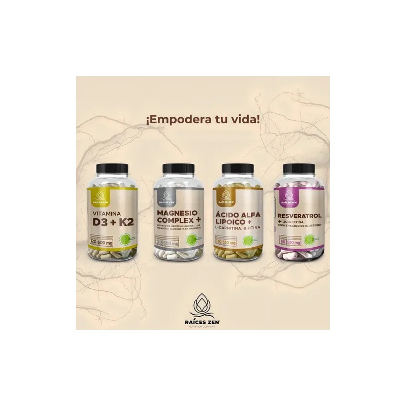 Complejo B Raíces Zen 640mg 120 Cápsulas Sin Sabor Suplemento