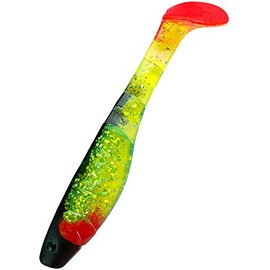 Relax Kopyto 4L 10 cm Rubber Fish Pack of 10 Zander Rubber Bait 067R Black Green