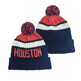 Ofxxu Football Team City Beanie 2024 Fashion Knit Cap Sideline Soft Headwear Color Cuffed Knit Warm Hat Sport Cap Fans Gift, Houston, One Size