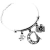 Peace and Love Paris Peace Silver Expandable Charm Bracelet Adjustable