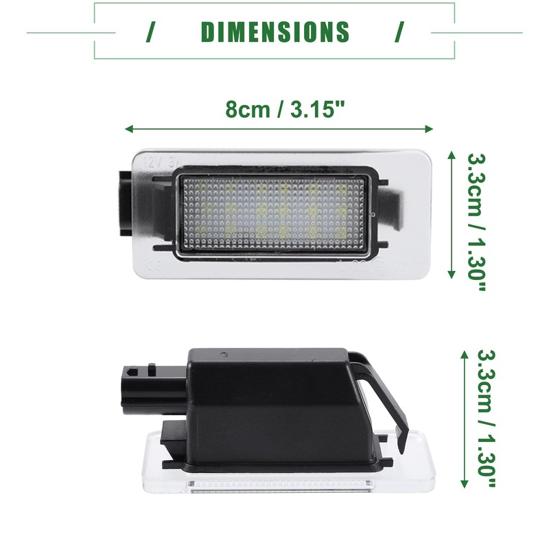 Motoforti LED License Plate Lights, Rear Tag Light Kit Assembly,