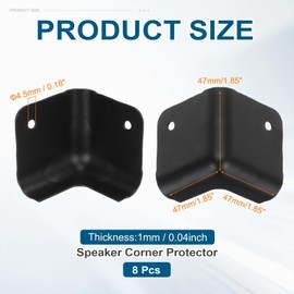 sourcing map 8 Pcs Speaker Cabinet Corners Protector 47x47x47mm Metal Stackable Guard Wrap Angle Case Edge Box Protection for Stage DJ Audio Sound Case