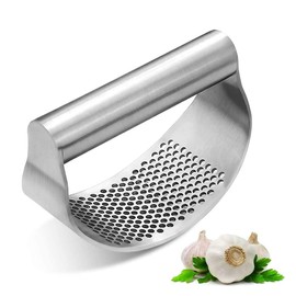 Zenturie Garlic Press Rocker Stainless Steel Garlic Crusher Mincer Silver