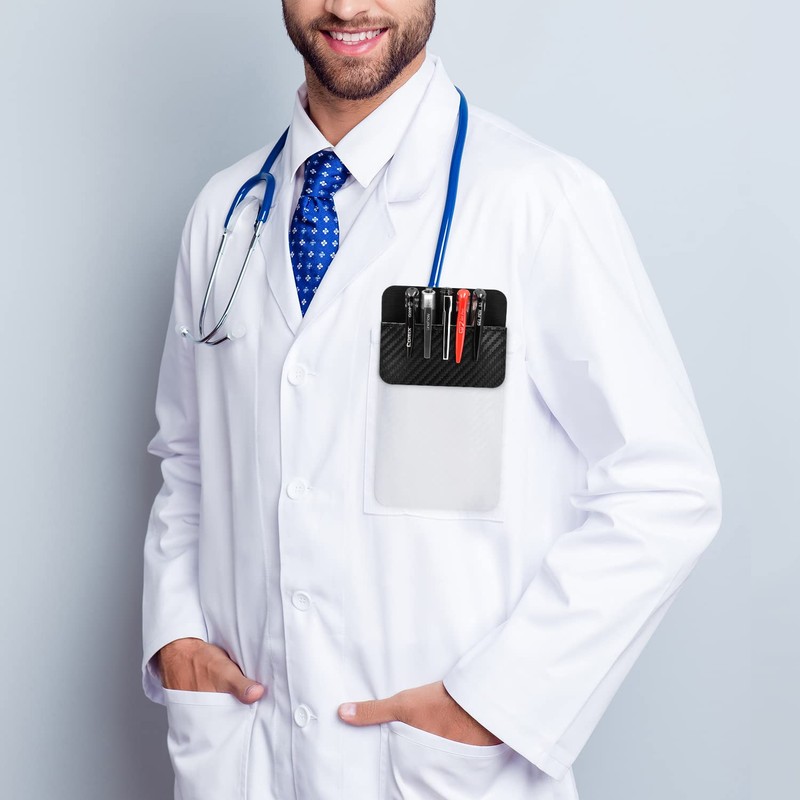 Leather Pocket Protector for Men: 2 Pack Multi Purpose pocket