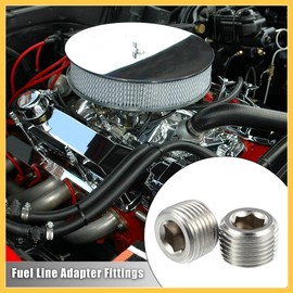 REPAIROCK 2 Pcs 1/2" NPT Male Thread Head Socket Pipe Plug Fitting Stainless Steel Car Male Plug Silver Tone Auto Replacement Parts