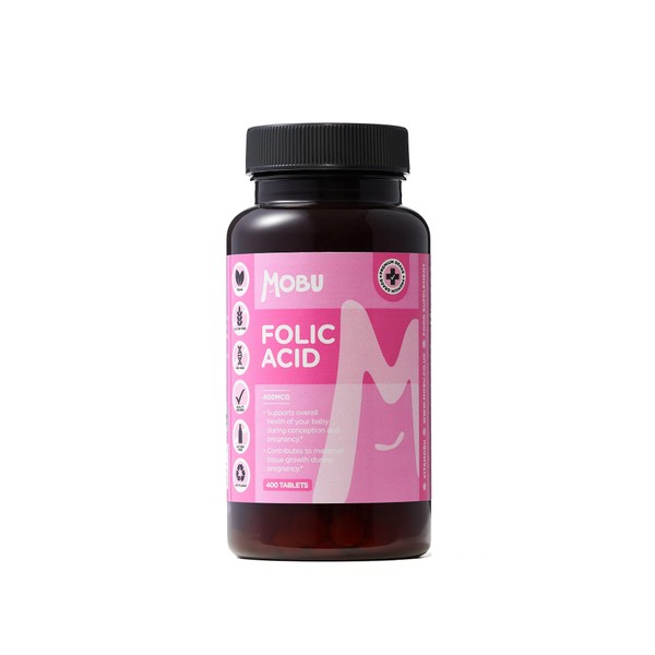 Folic Acid 400mcg - 400 Vegan Vitamin B9 Tablets -
