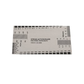 Alomejor Guitar Measuring Tool, Stainless Steel, Double-Sided Multifunction String Action Ruler with Fret Protection for Guitar Bass