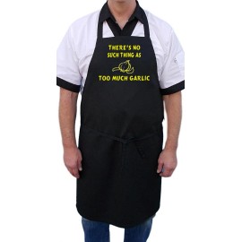 CoolAprons Funny Apron For Cooking There's No Such Thing As Too Much Garlic BBQ Chef Aprons
