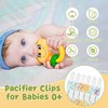 Babygoal Neutral Plastic Pacifier Clips, 6 Pack Binky Paci Holder