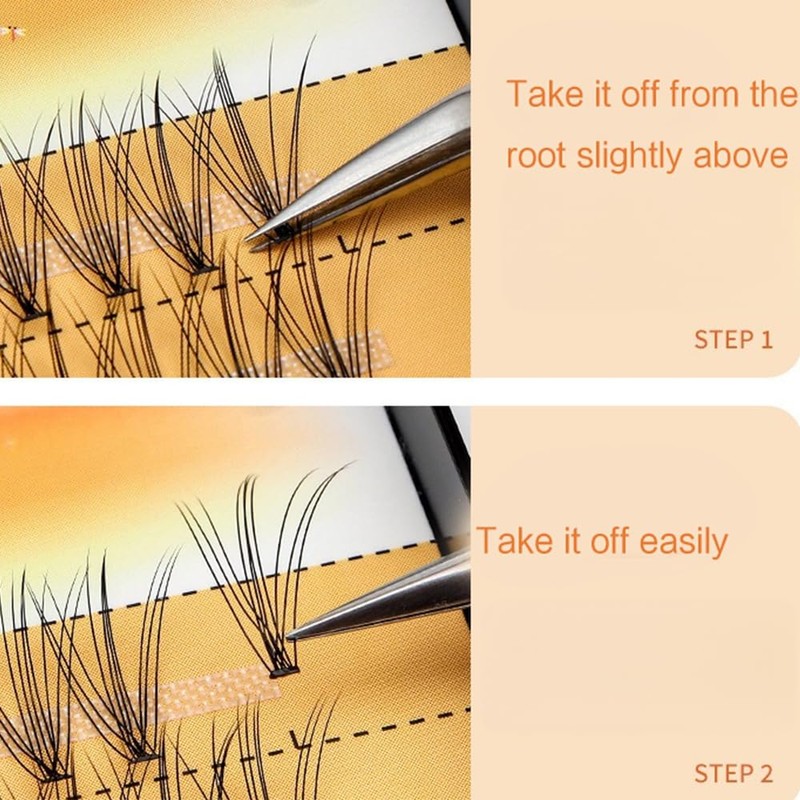 DIY Eyelash Extensions,60pcs Cluster Lashes - D Curl 0.07, 13mm