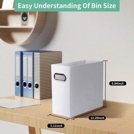 Tcbelosion Collapsible File Organizer Box with Handle, Filing Organizer for Home or Office, Small Portable File Box (4 Packs, White)