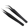 2-Piece Stainless Steel Tweezers Set for Eyelash Extensions and Nail