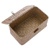 BSTKEY Household Rectangular Seagrass Facial Tissue Box Decorative Woven Paper