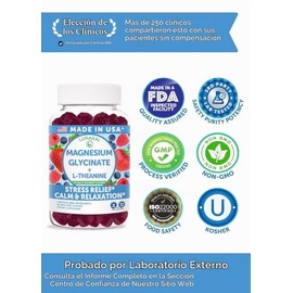 Lunakai Gomitas de glicinato de magnesio de 426 mg con L-teanina, fabricadas en EE. UU.: calma, sueño y alivio del estrés para adultos y niños. Sin OM