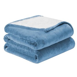Minervada Heated Blanket Electric Blanket Throw Size 50''x60'', 6 Heating Levels 3 Hrs Auto Shut Off Soft Warmer Flannel Blanket ETL Certification -Blue