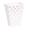 Silver Polka Dot Popcorn Treat Boxes, 8ct