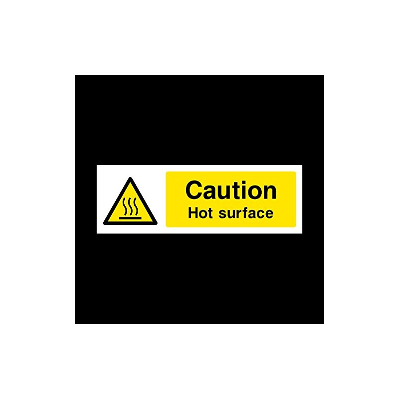 Caution Hot Surface Plastic Sign with double sided fixing tape