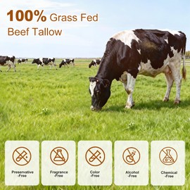Beef Tallow for Skin, Beef Tallow and Honey Balm, Face & Body Moisturizer