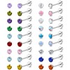BESTEEL 𝟏𝟖 𝑷𝒂𝒊𝒓𝒔 Flat Back Earrings Hypoallergenic Stainless Surgical Steel Screw Back Stud Earrings for Women Men 20G Tiny CZ Opal Birthstone Nap Cartilage Flatback Earrings Set 4MM age：over 3 years old