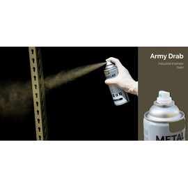 METAL-CLAD Paints For Industry Industrial Enamel, Aerosol Spray Paint - Steel Metal Iron Machinery - Case of 12 (Army Drab) 7-S-7794CS