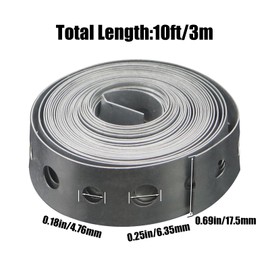 Gkhlg 3/4 Inch×10FT Galvanized Steel Banding Strap with Perforated Holes Metal Strip for Fence Brackets Pipe Support Hanging Applications and Professional Use (Thickness 0.4mm*1)