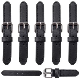GORGECRAFT 6 Sets Sew-On Coat Toggles Button Cloak Clasp Fasteners Black PU Leather Large Metal Coat Buttons Snap Buckle Replacement Clips Belt for Duffle Jacket Sewing Clothes Accessories DIY Crafts