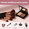67pcs Brochas Maquillaje Profesional Esponjas Neceseres Rosa