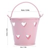 12pcs Mini Metal Bucket Hollow Heart Shaped Bucket with Handle