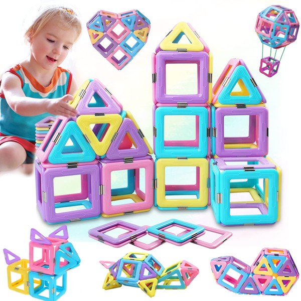 MOOKCUY Magnetic Building Blocks Set Toys for 3 4 5 6 7 8+ Year Old Boys Girls Gift kids Magnetic Tile Educational Toys for Toddlers STEM Creativity Gifts Toys for 3 year old Girls Boys Christmas