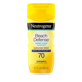 NEUTRÓGENA | Bloqueador Protector Solar 70 SPF Solar Beach Defense | Resistente al Agua | Loción Ligera |Apto Pieles Grasas y Mixtas | No es oleoso | 198ml