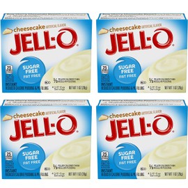 Jell-O Cheesecake Instant Pudding Sugar Free and Fat Free, 1 oz (Pack of 4)