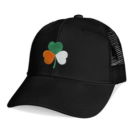 Titlesign St Patrick's Day Print Baseball Caps Embroidered Adjustable Mesh Dad Hat Black Trucker Hats for Men and Women