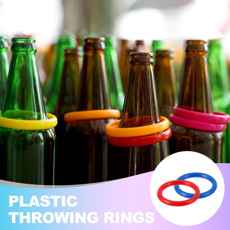 PATIKIL 2" Plastic Ring-Toss Rings for Bottles, 60 Pack Carnival