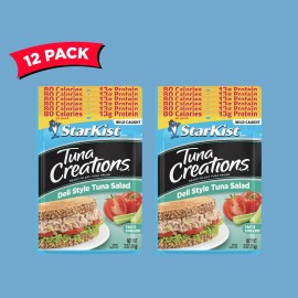 Starkist Tuna Creations Deli Style Tuna Salad, 3 oz Pouch (12 Pack) Ready to Eat Wild ...