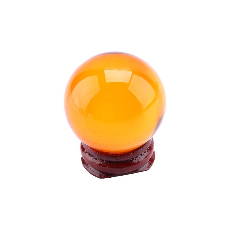 40mm Citrine Quartz Crystal,Clear Crystal Ball with Stand Crystal Healing