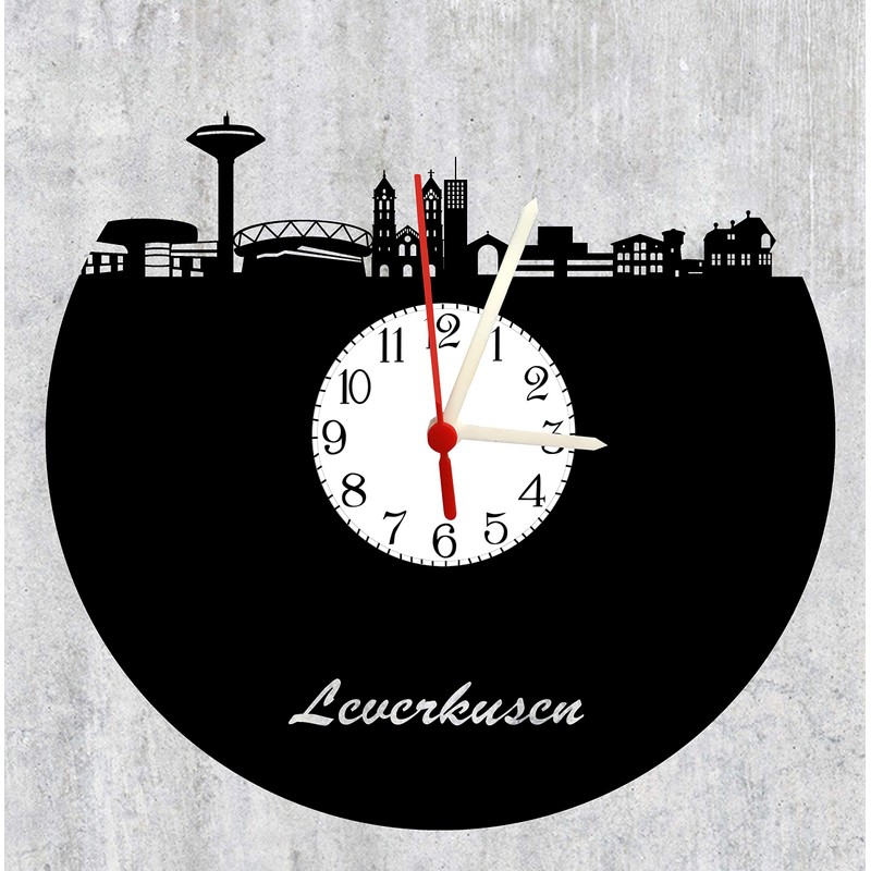 bigcopy e.K. Leverkusen Skyline Wall Clock with Dial High-Quality Acrylic