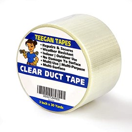 Transparent Duct Tape | Ultra High Performance Weather Resistant Tape for Discreet Repairs and Mounting | Residential, Commercial and Industrial Uses | (3 Inch x 30 Yards)