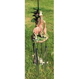 Safari Giraffe Mother and Calf by The Trees Resonant Relaxing Wind Chime Patio