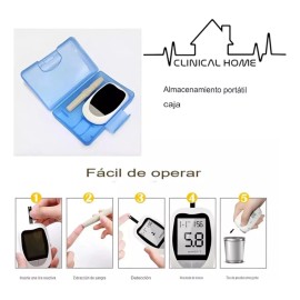 Glucometro Digital Medidor De Glucosa 50 Lancetas 50 Tiras Color Azul